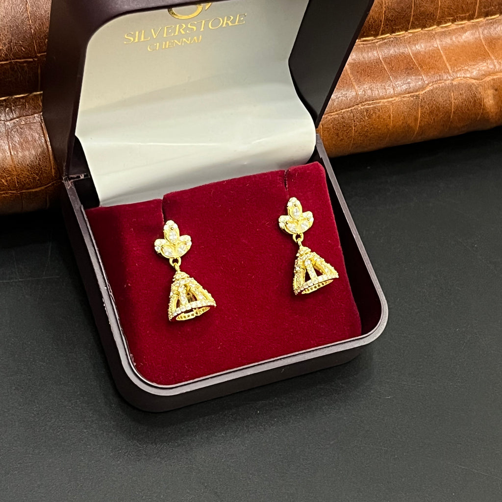 Silver Ladies Jimki Elegance Crystal Petal Gold Finish 925