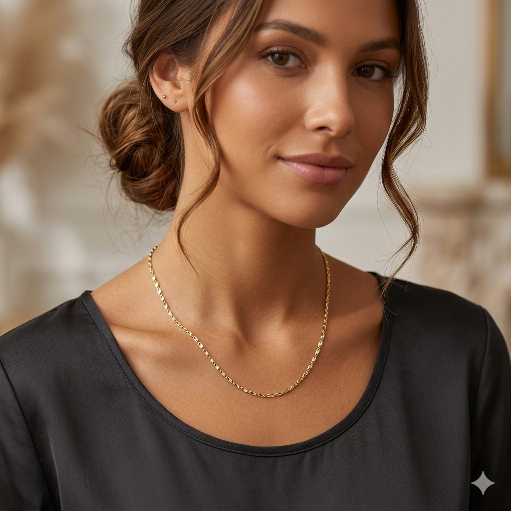 Silver Ladies Chain Self Imported Rosegold Chain