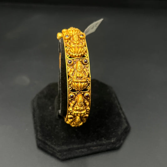 Pure Silver Gold-Finished Antique Single kada Bangle