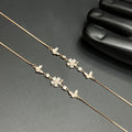 Silver Ladies Anklet Petal Butterfly Charms Rose Gold 925
