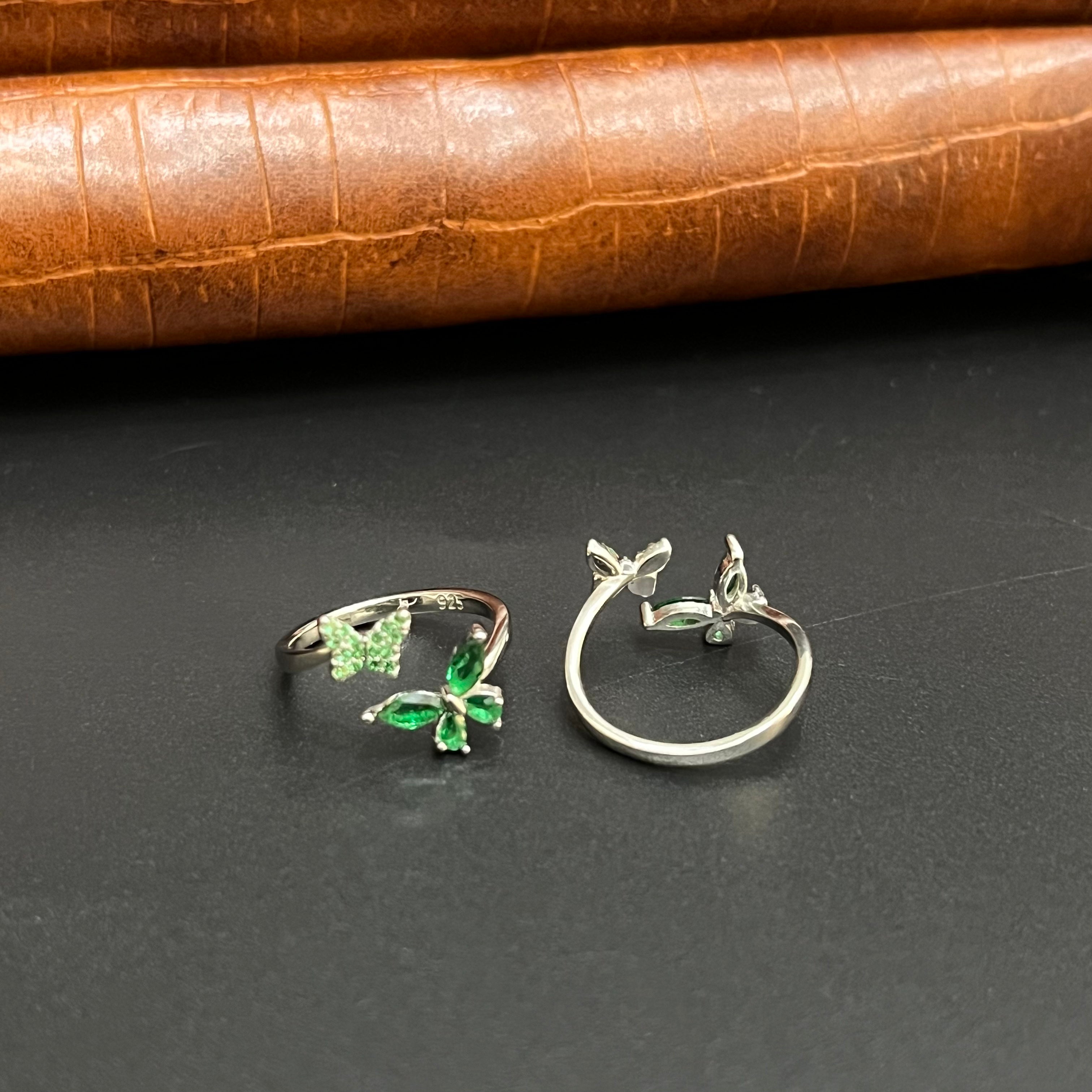 Silver Ladies Toe Rings 925 Twp Butterfly Greenz 925