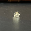 Silver Mens Single Ear Hindi OM Stud