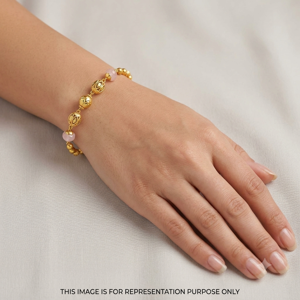 Silver Ladies Bracelet Pumkin Lotus Filigree Gold Polish 925