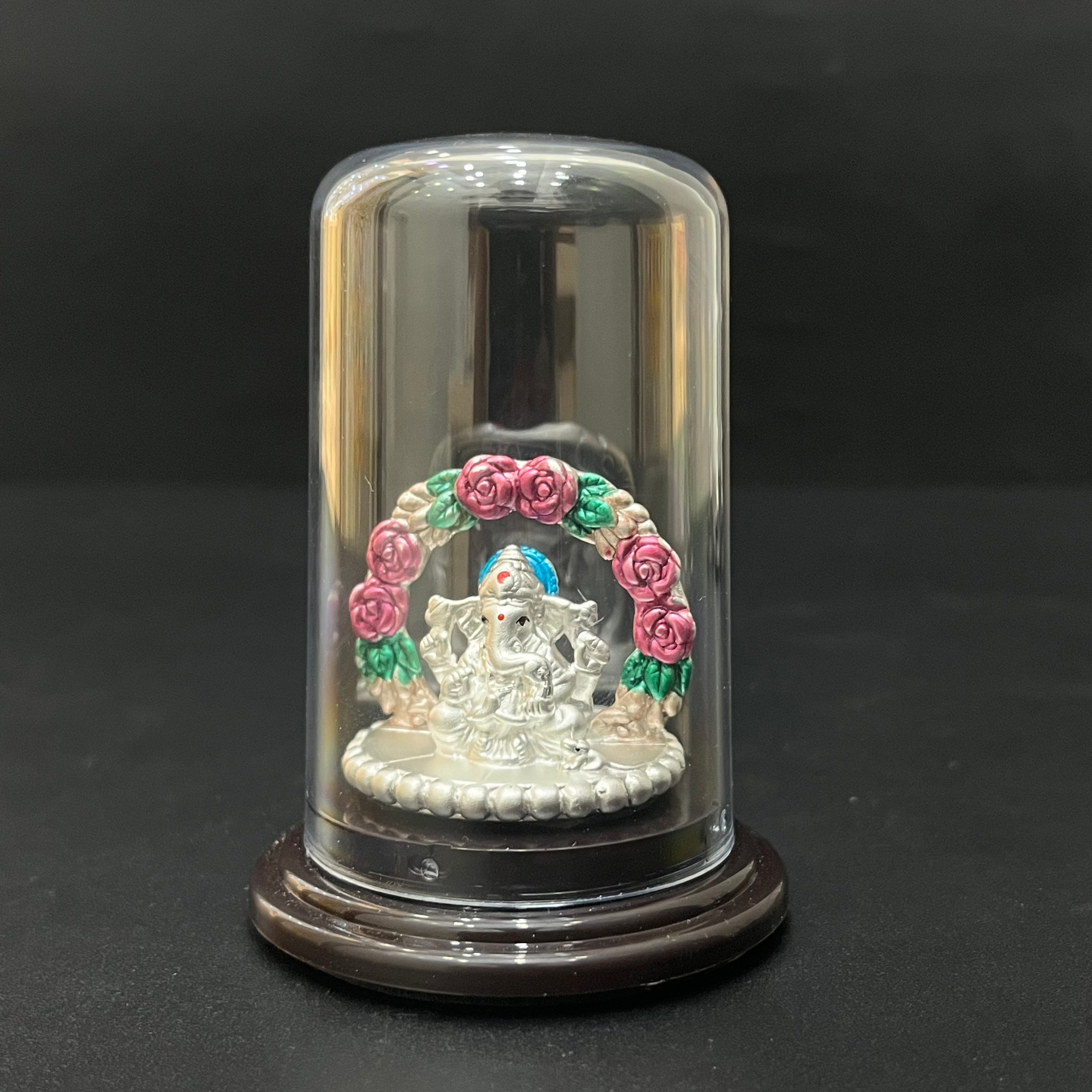 Silver Ganesh Idol Floral Arch