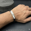 Silver Mens Leather Bands OM