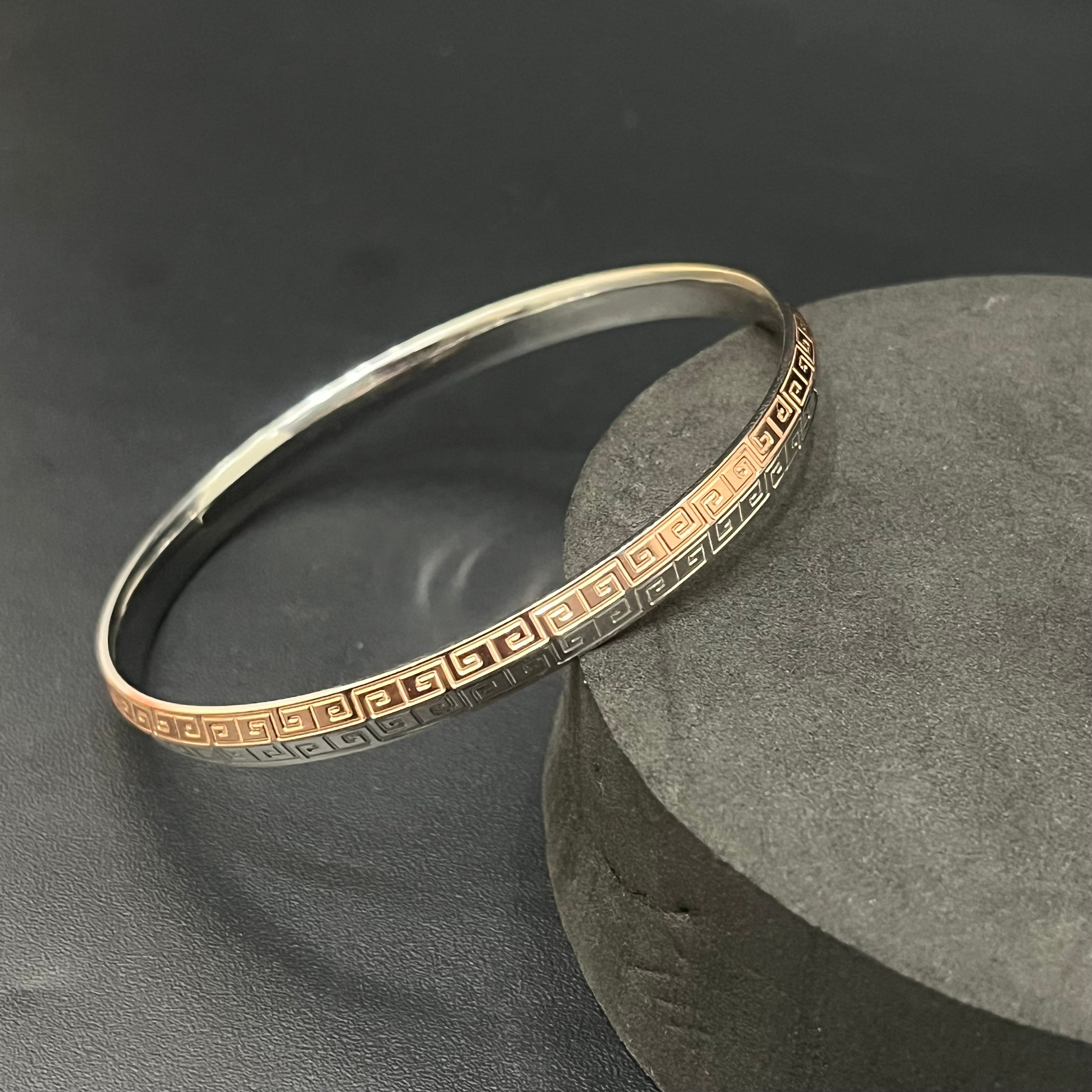 Silver Mens Kada Rosegold Finished Imported 925 R02