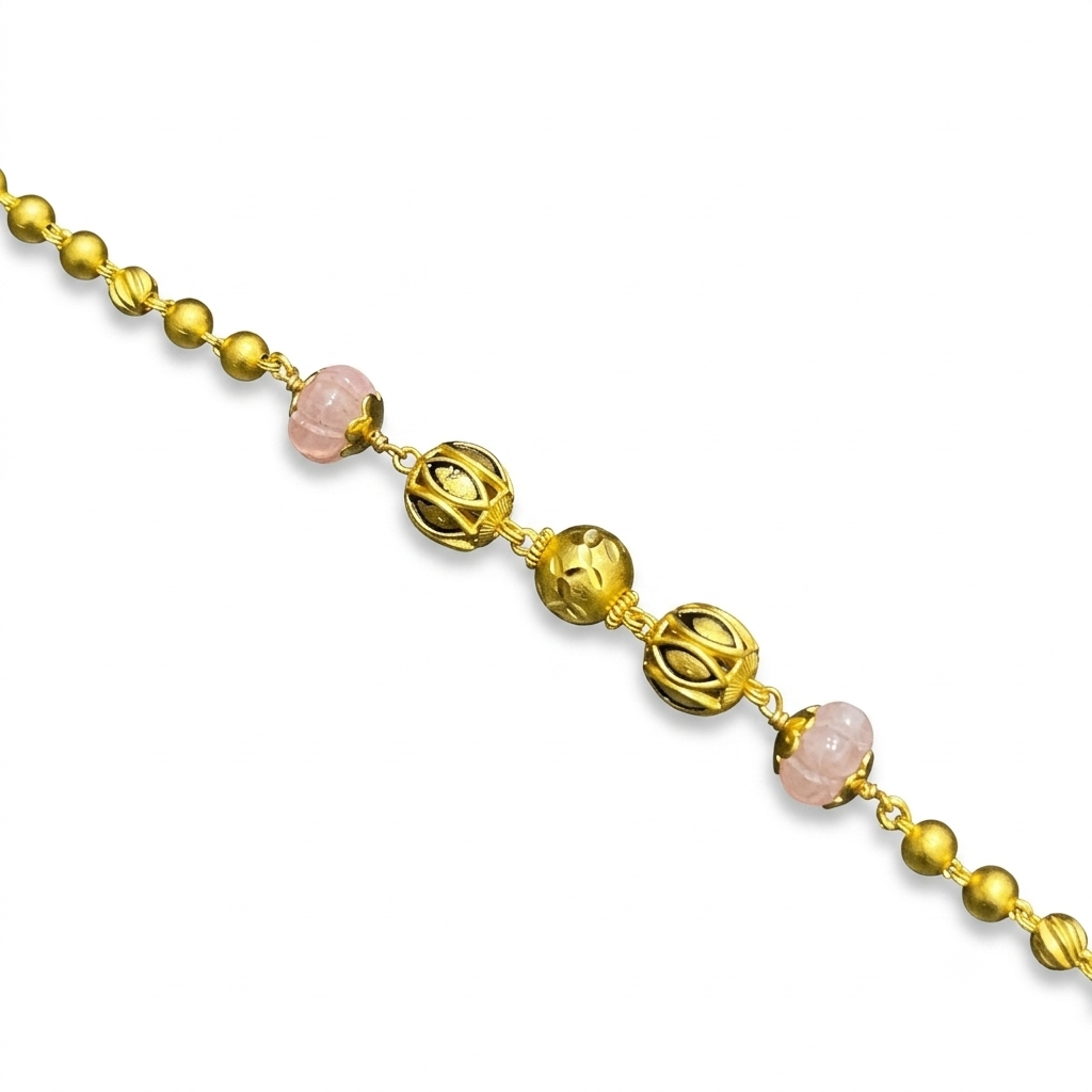 Silver Ladies Bracelet Pumkin Lotus Filigree Gold Polish 925