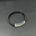 Silver Mens Flexible Bracelet Laser Cut 925