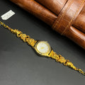 Silver Ladies Watch Antique Crown Lakshmi Art Gold Finish 925