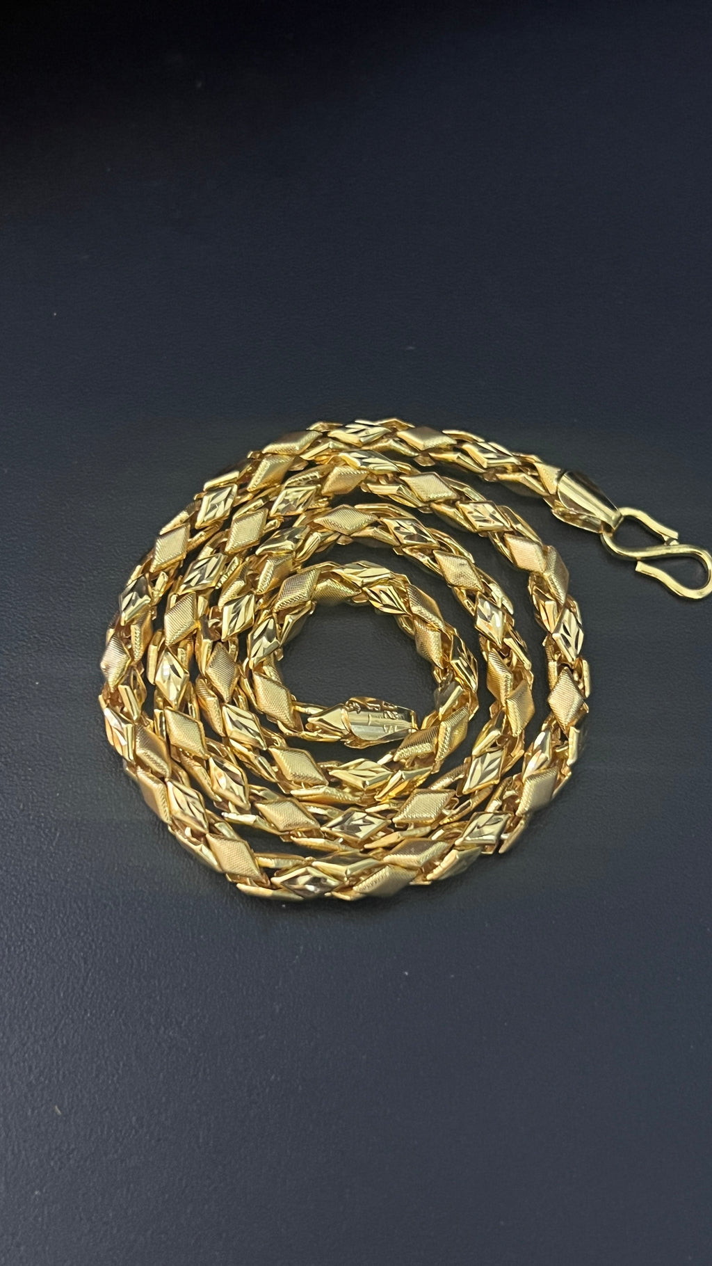 Silver Men’s Gold Kathli Design Chain – CNC Cut Finish