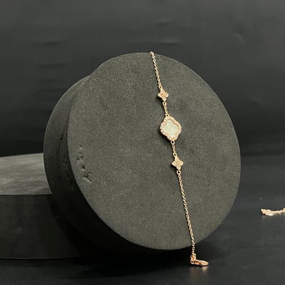 Silver Ladies Bracelet Rsoegold clover