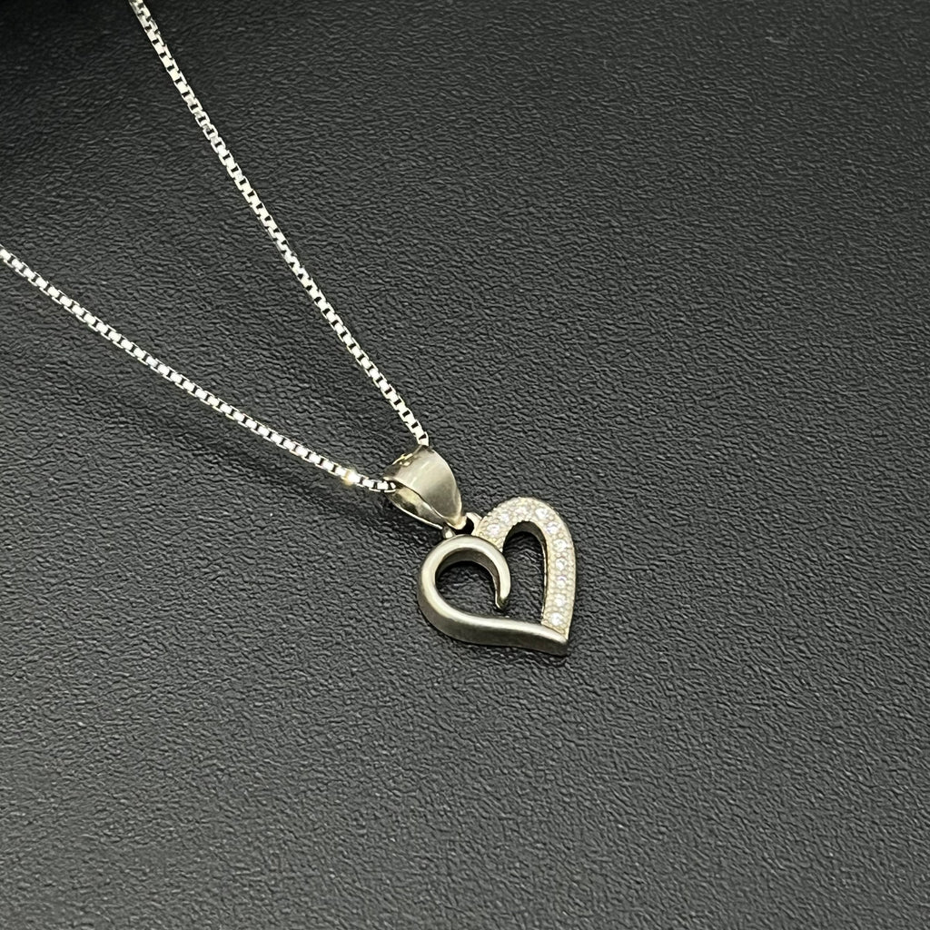 Silver Ladies Chain Heart Mini