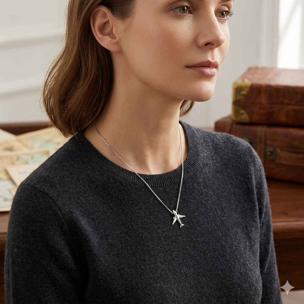 Silver Ladies Chain Airplane