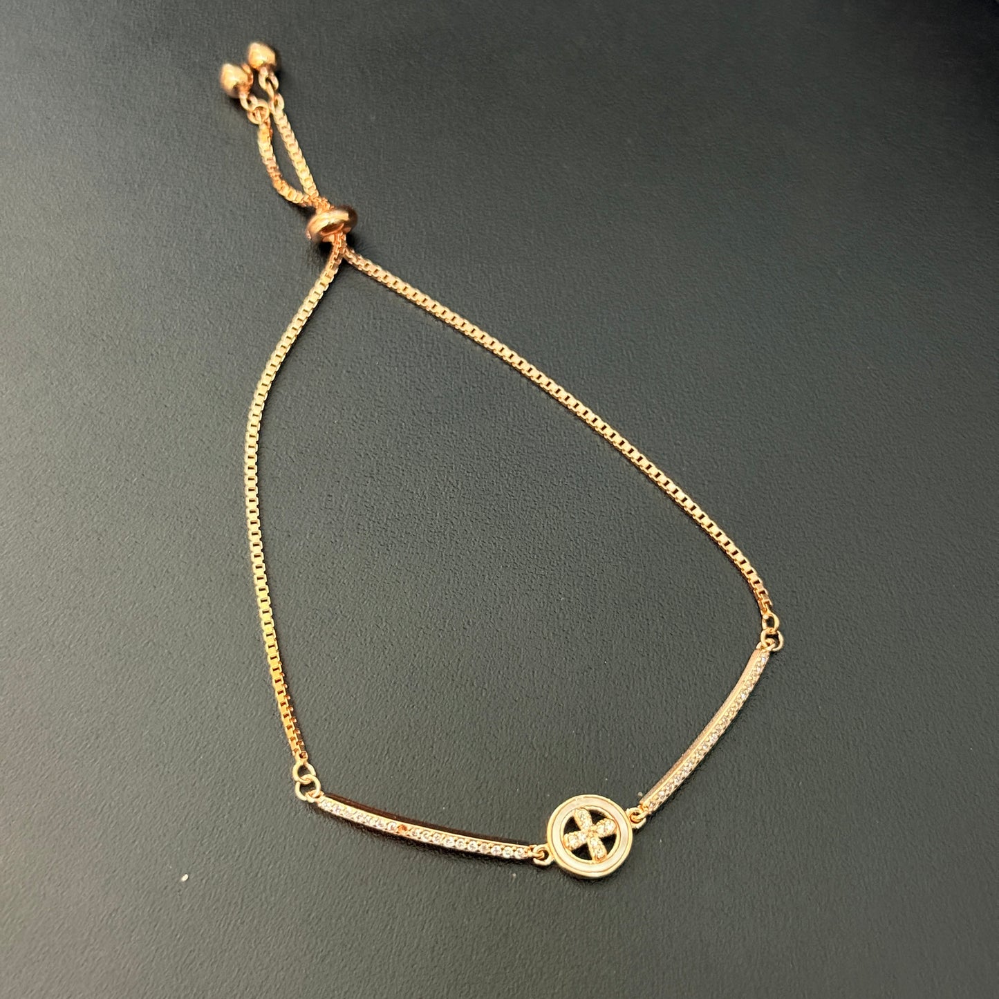 Silver Ladies Bracelet Adjustable Push lock DS07 RG