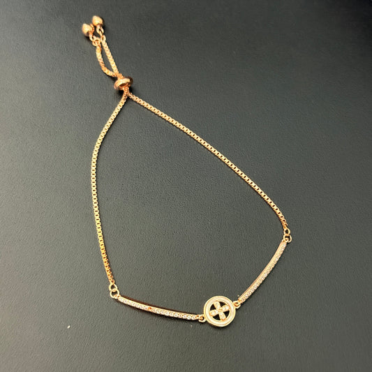 Silver Ladies Bracelet Adjustable Push lock DS07 RG