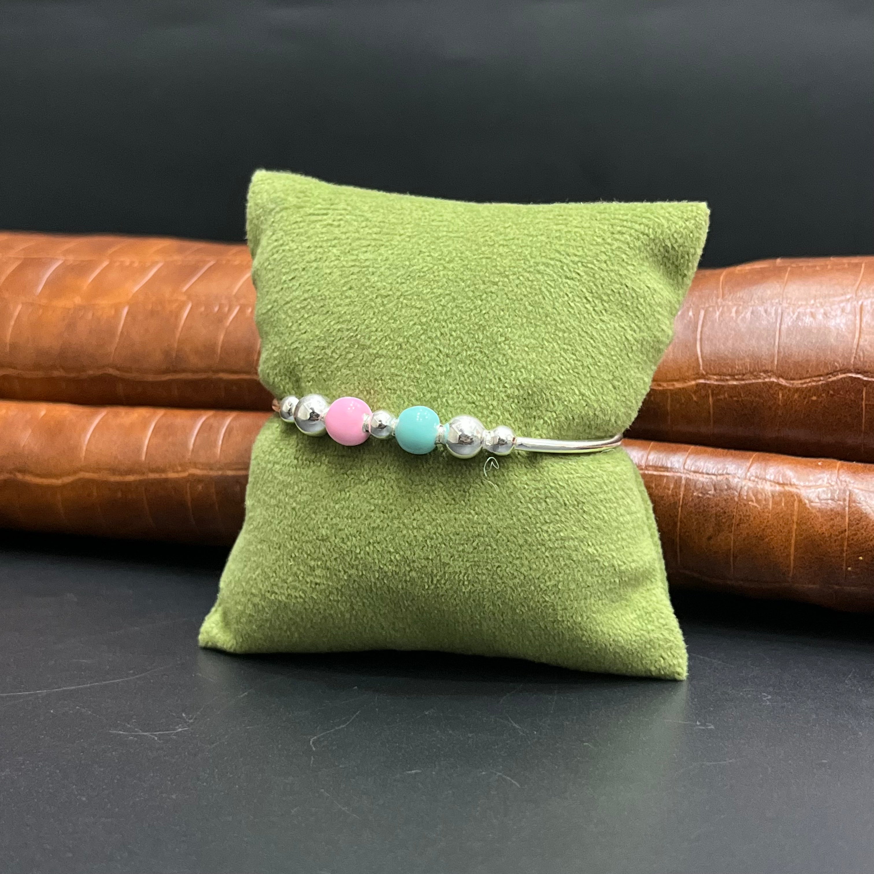 Silver Kids kada Multi Color Beads 925