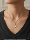 Ladies Pendant Chain_Circular With White Stone