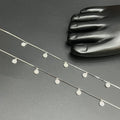 Silver Ladies Anklet Floral Drop Stones 925