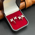 Silver Ladies Toe Rings Three Bend Leaves  925