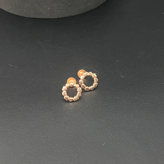 Silver Rosegold Studs Bunch of Heart