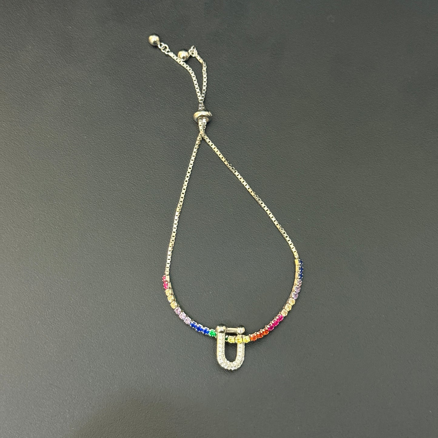 Silver Ladies Bracelet Adjustable Push lock DS12 SS