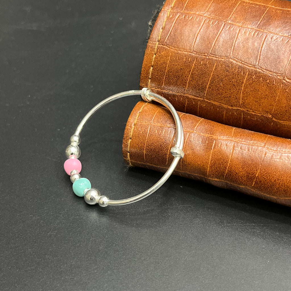 Silver Kids kada Multi Color Beads 925