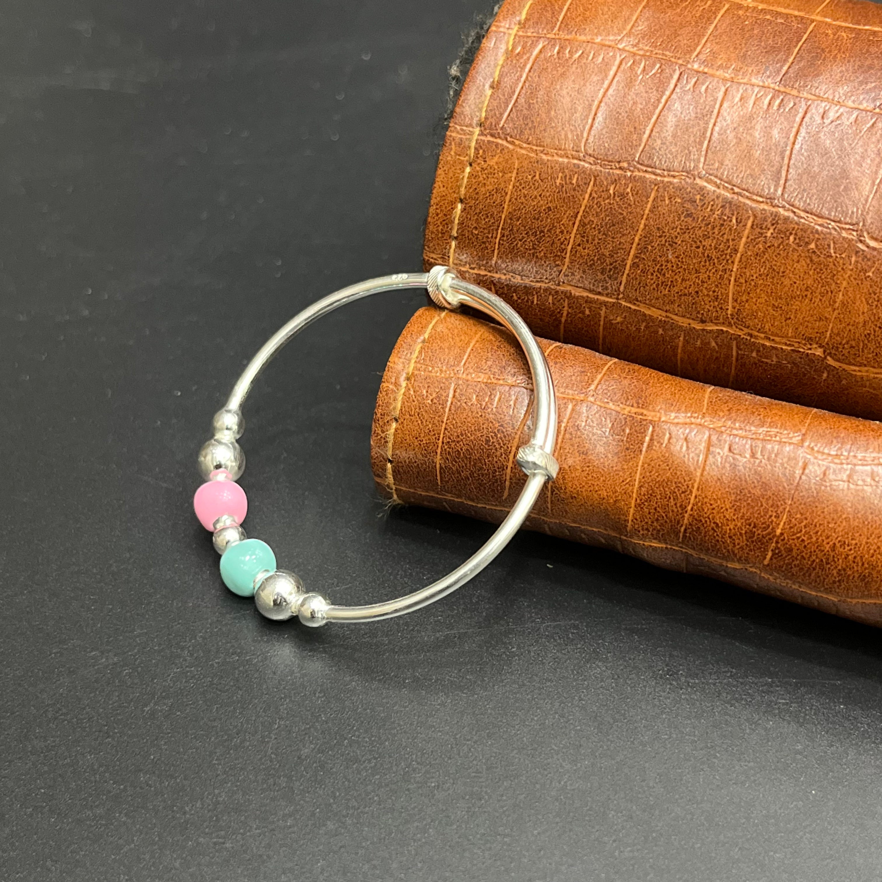 Silver Kids kada Multi Color Beads 925