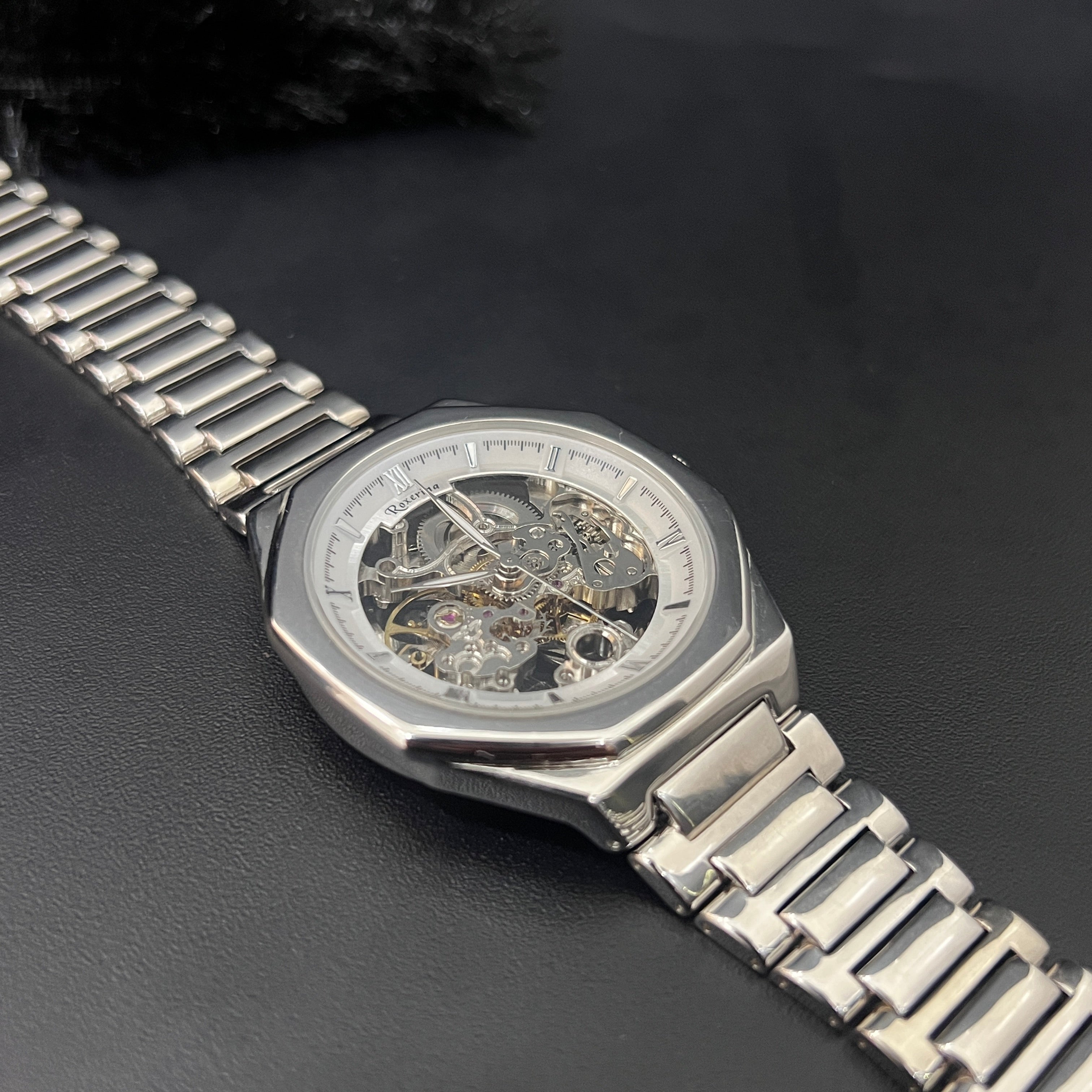 Silver Mens Watch Imperial Open Heart Timepiece 925