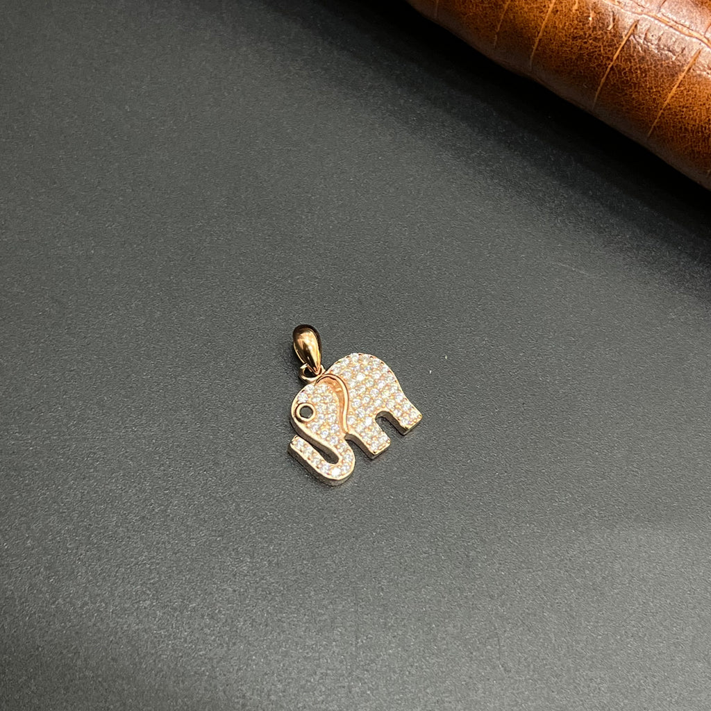 Silver Ladies Pendant Elephant Charm Rose Gold 925