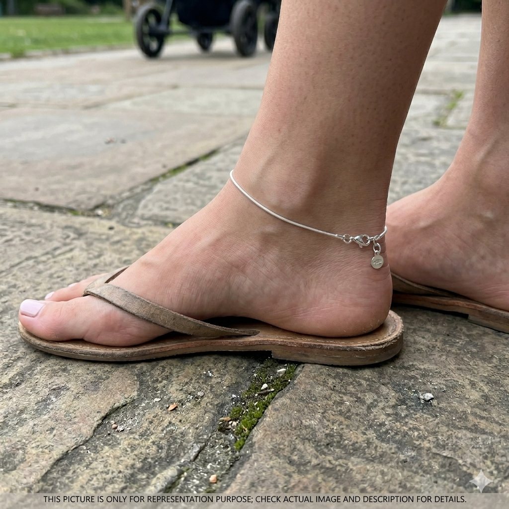 Ladies Anklet Italian Plain Chain Design