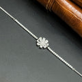 Silver Ladies Bracelet Floral Flower With Classic Stones 925