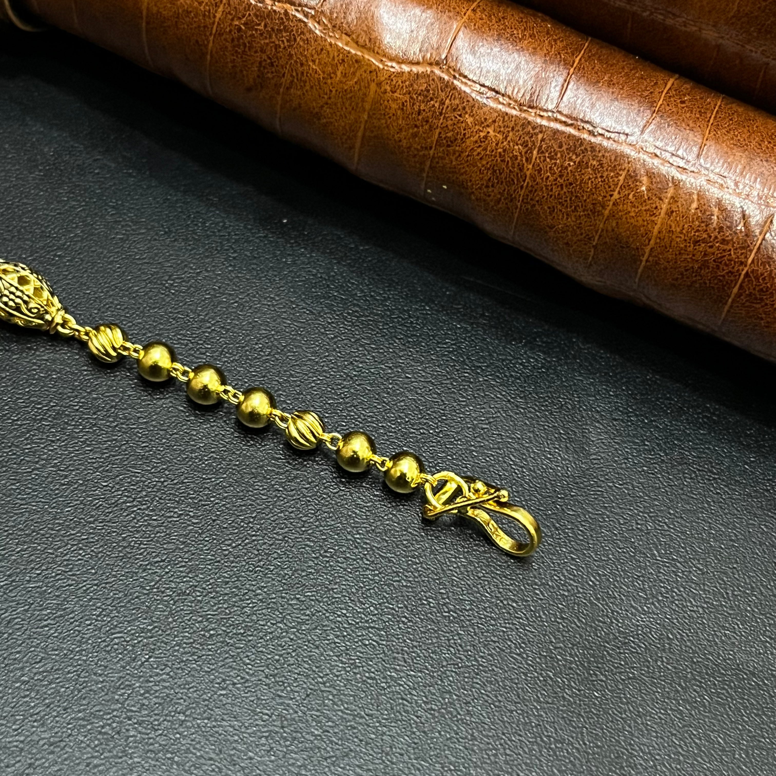 Silver Ladies Bracelet Antique Colorful Beads Gold Finish 925