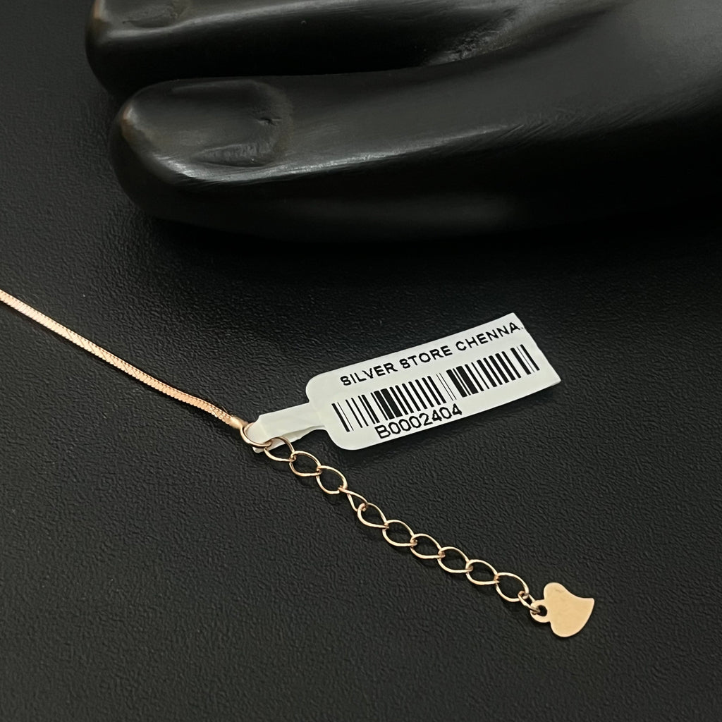 Silver Ladies Anklet Flat Box Rosegold 925
