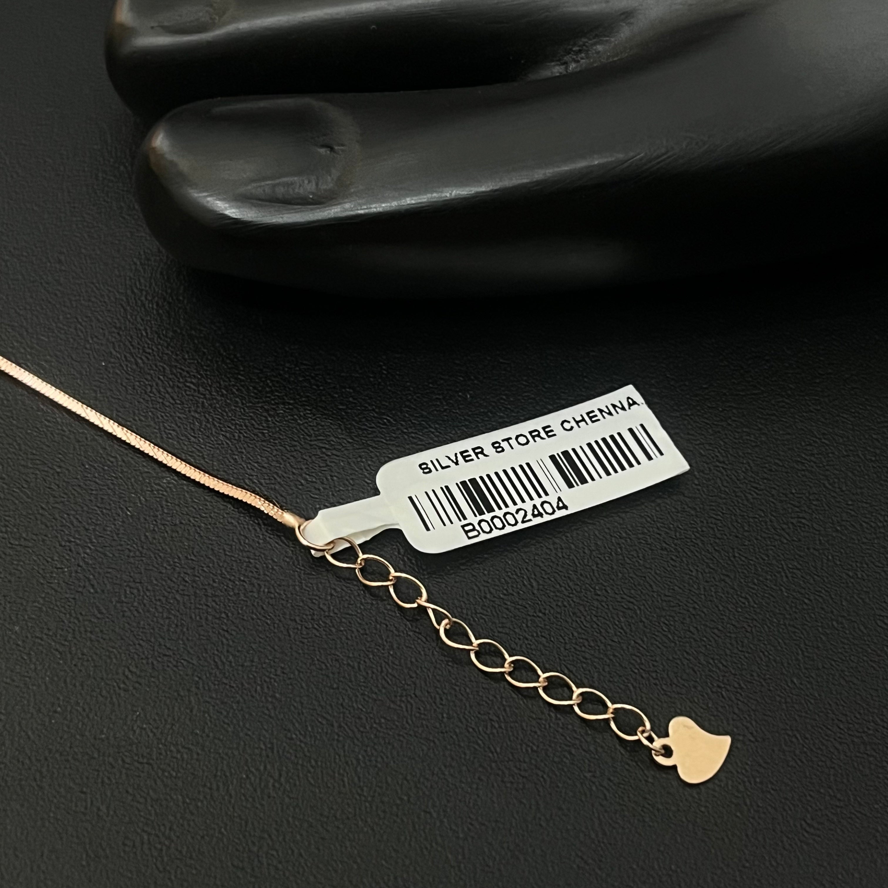 Silver Ladies Anklet Flat Box Rosegold 925