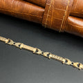 Silver Mens Bracelet Crescent Signature Link Lock Rose Gold 925