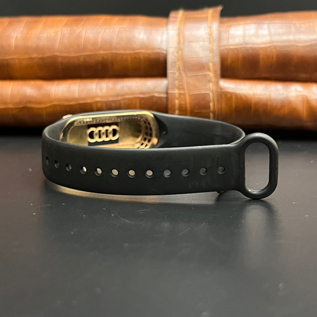 Silver Mens Band Adjustable Premium Golden Brand Logo Signature Gold Finish 925
