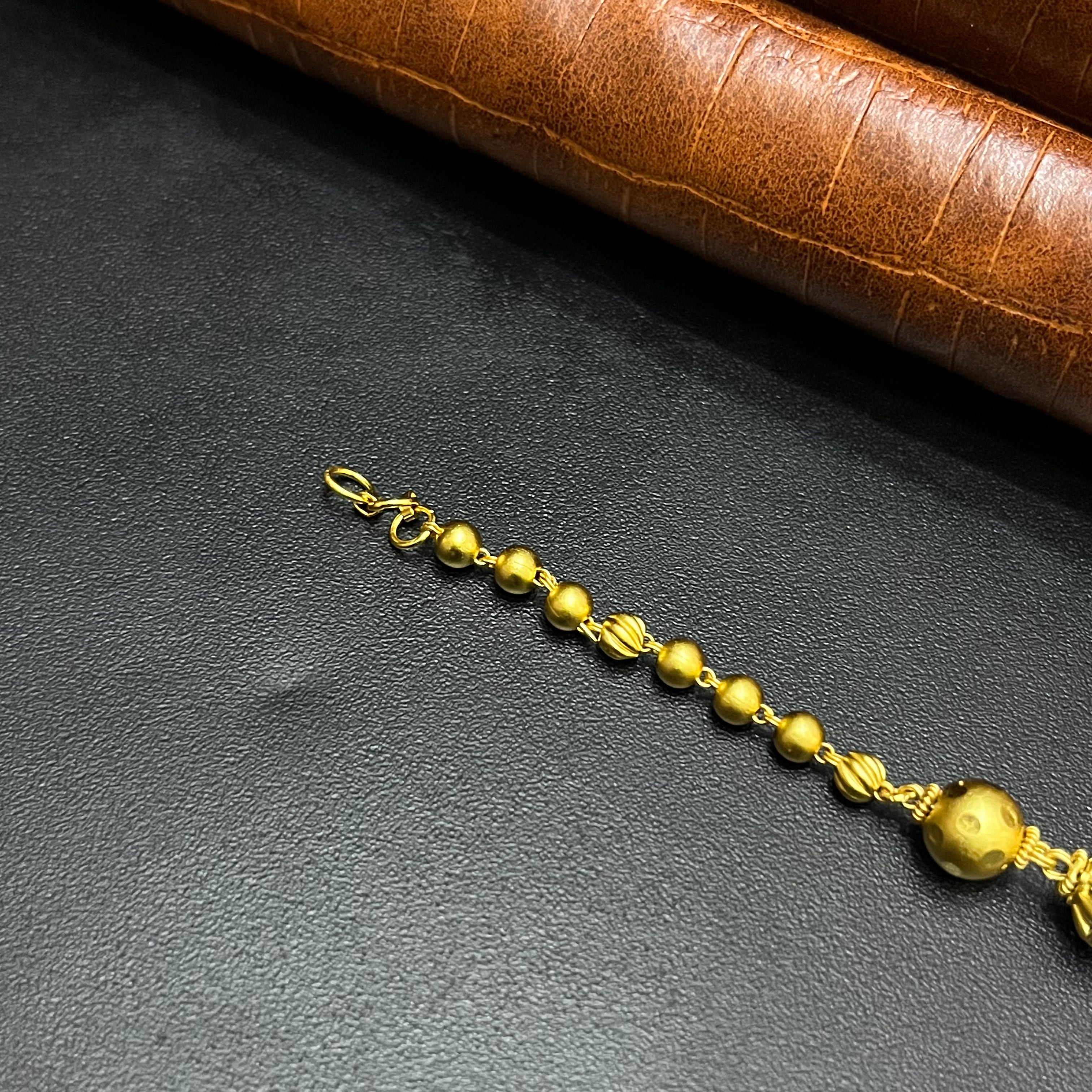 Silver Ladies Bracelet Divine Antique Beads Gold Finish 925