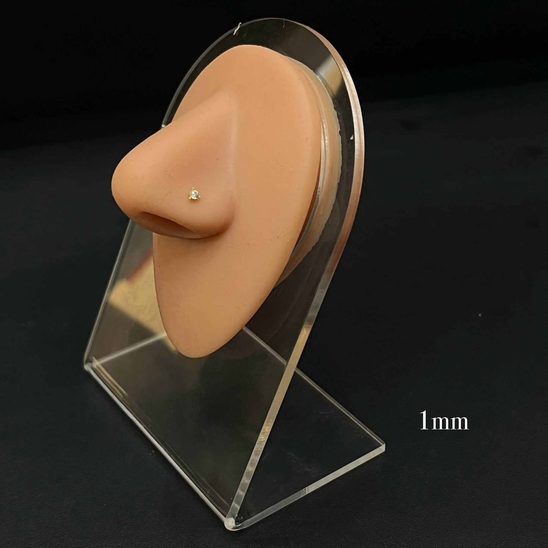 Gold Nosepins 1mm Stone