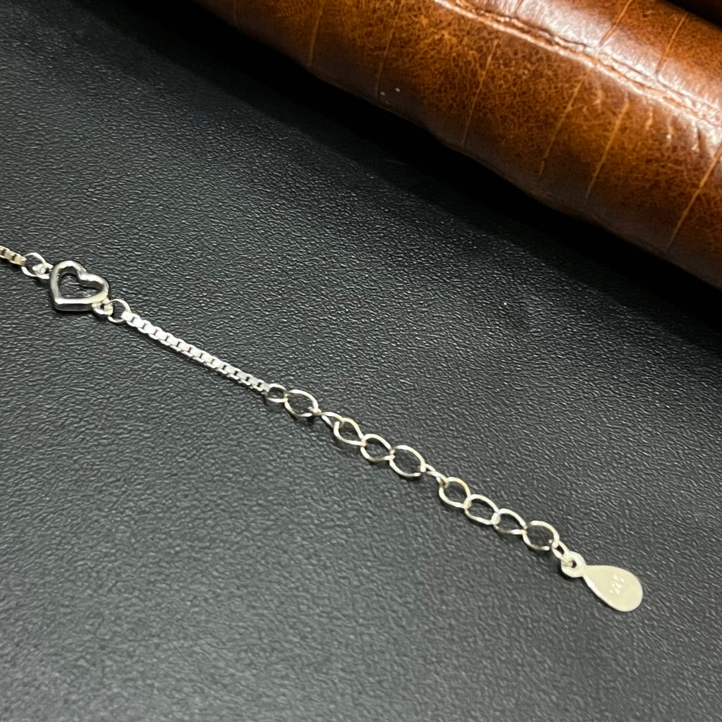 Silver Ladies Bracelet Five Heart Shape 925