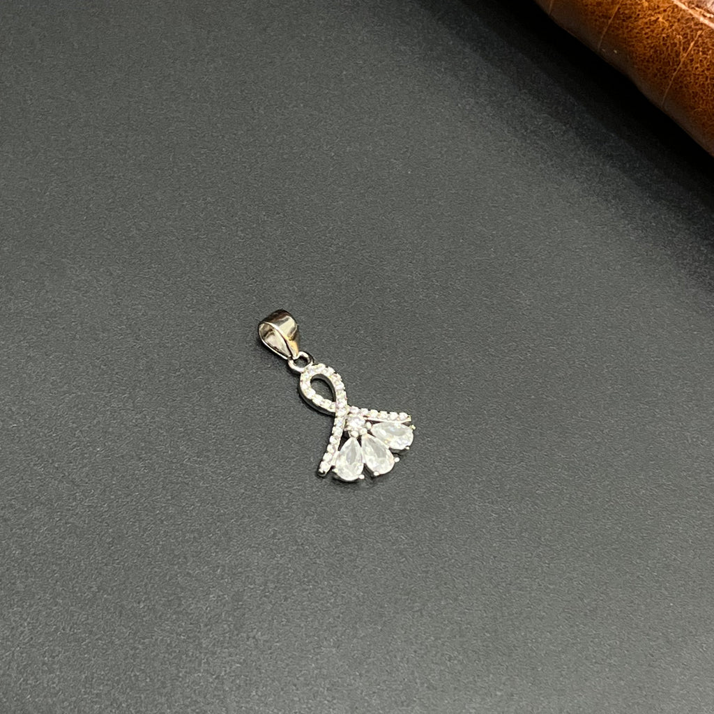 Silver Ladies Pendant Graceful Butterfly Bloom 925