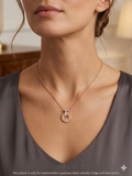 Ladies Pendant Chain _circular white stone