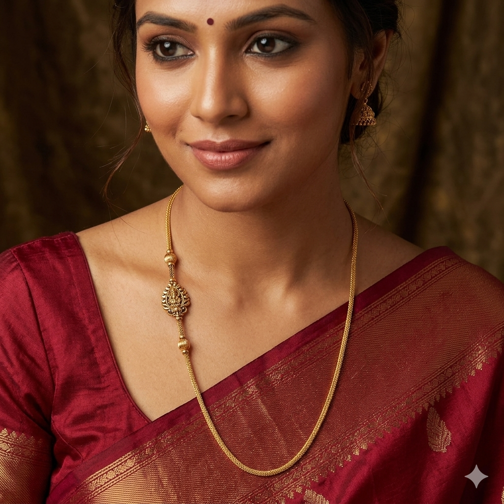 Silver Gold Finished Thali Saradu Lakshmi Crown