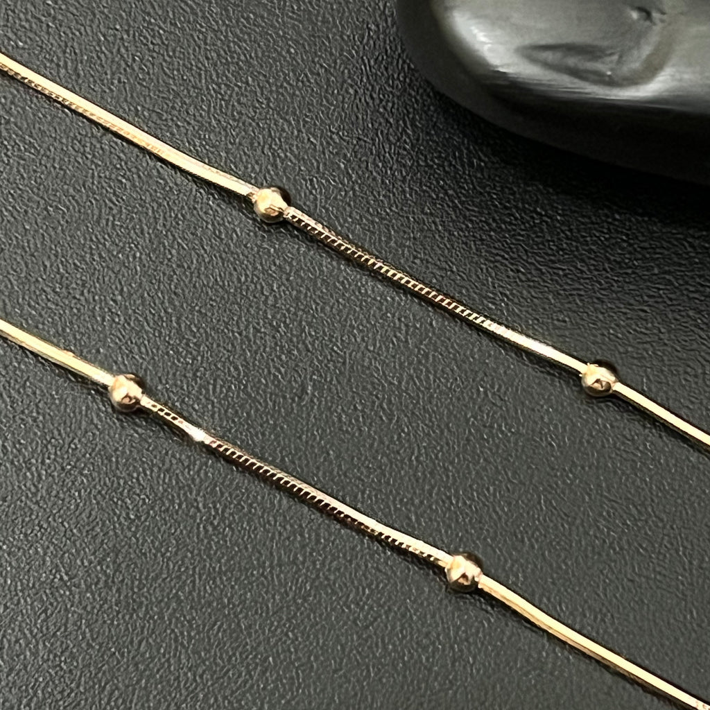Silver Ladies Anklet Slim 3 Ball 925