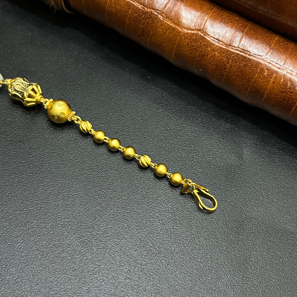 Silver Ladies Bracelet Divine Antique Beads Gold Finish 925