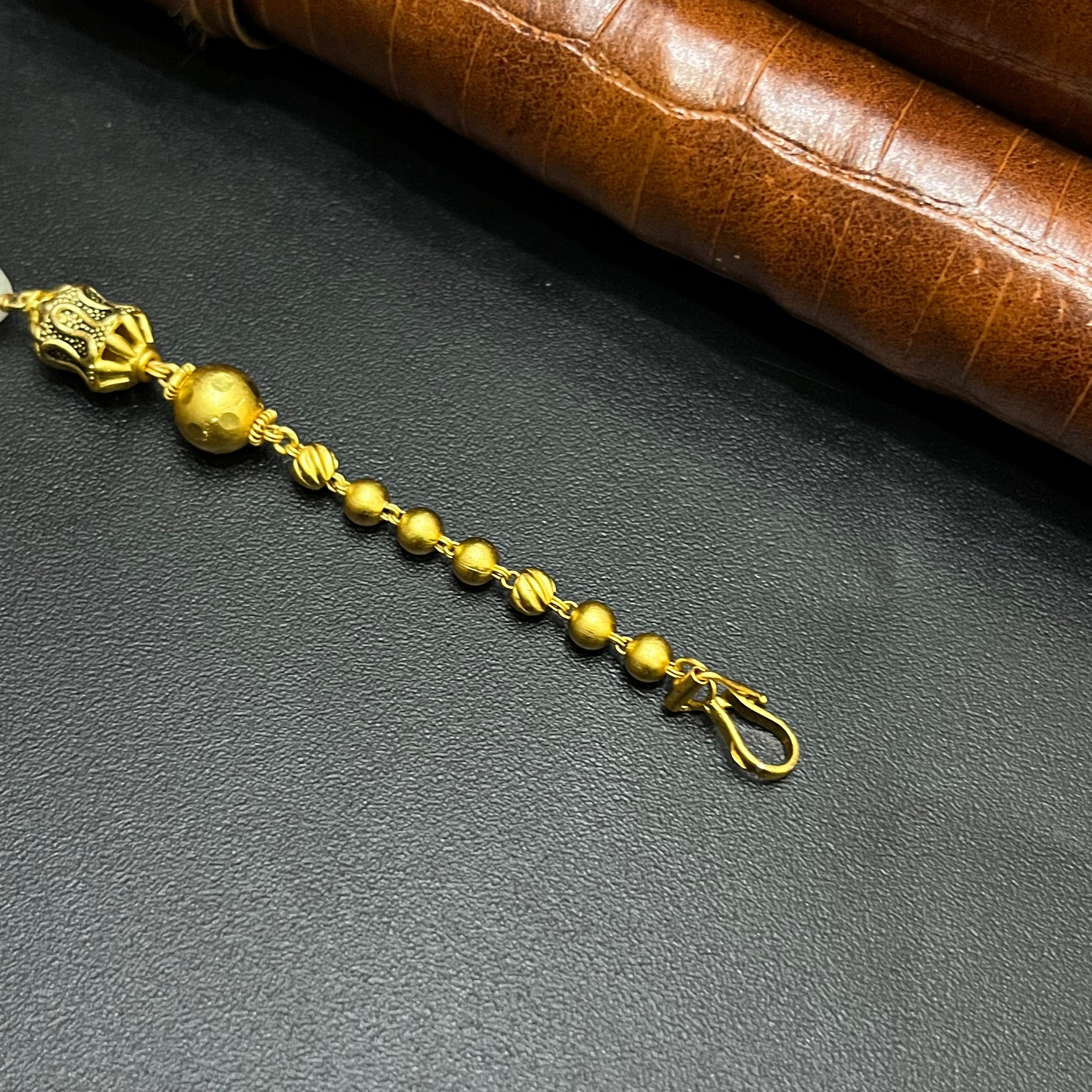 Silver Ladies Bracelet Divine Antique Beads Gold Finish 925
