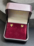 Gold Studs Heart & White Stone