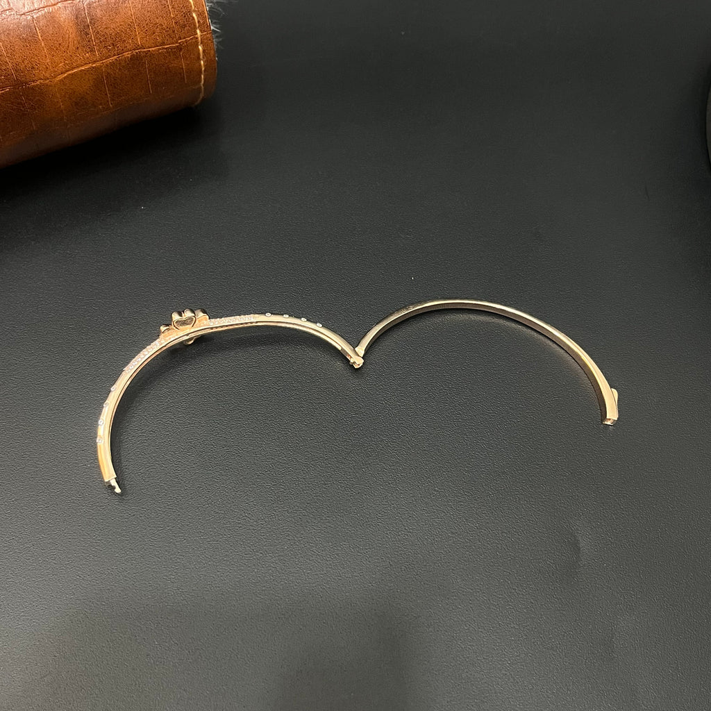 Silver Ladies Kada Flower Pink Rosegold