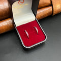 Silver Ladies Toe Rings 3 Pink Stones 925