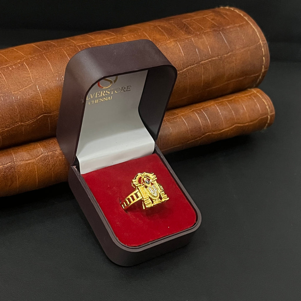 Silver Ring Tirupathi Balaji Gold Finished 925 3