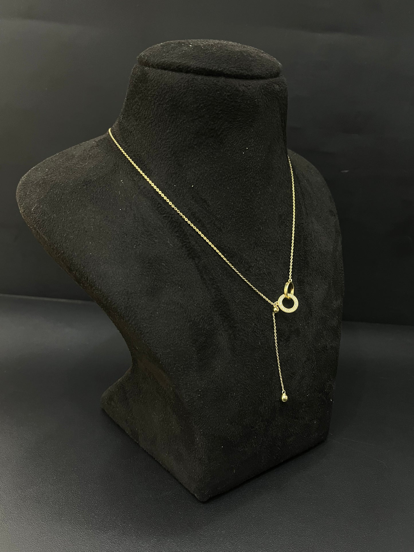 Ladies Silver Chain Circle Charms rosegold